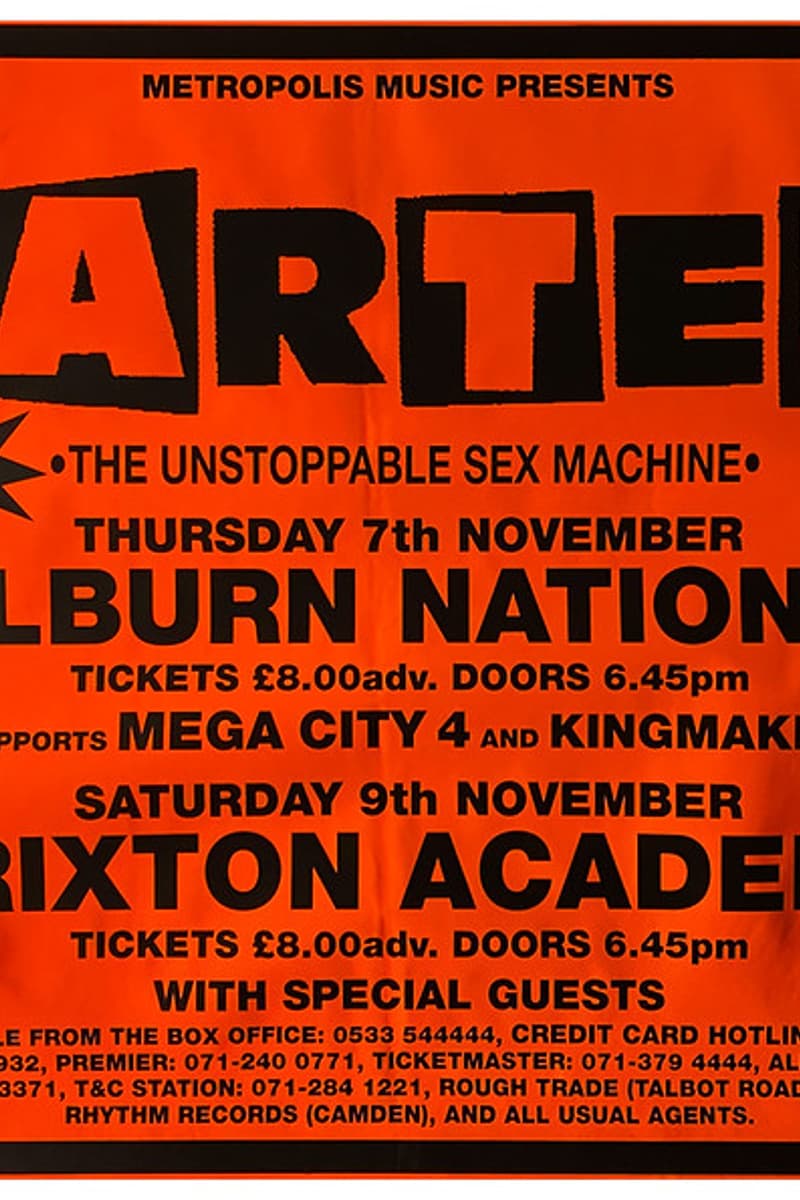 Carter The Unstoppable Sex Machine, Kingmaker, Mega City 4 - at Kilburn National / Brixton Academy - London - Nov 7, 1991
