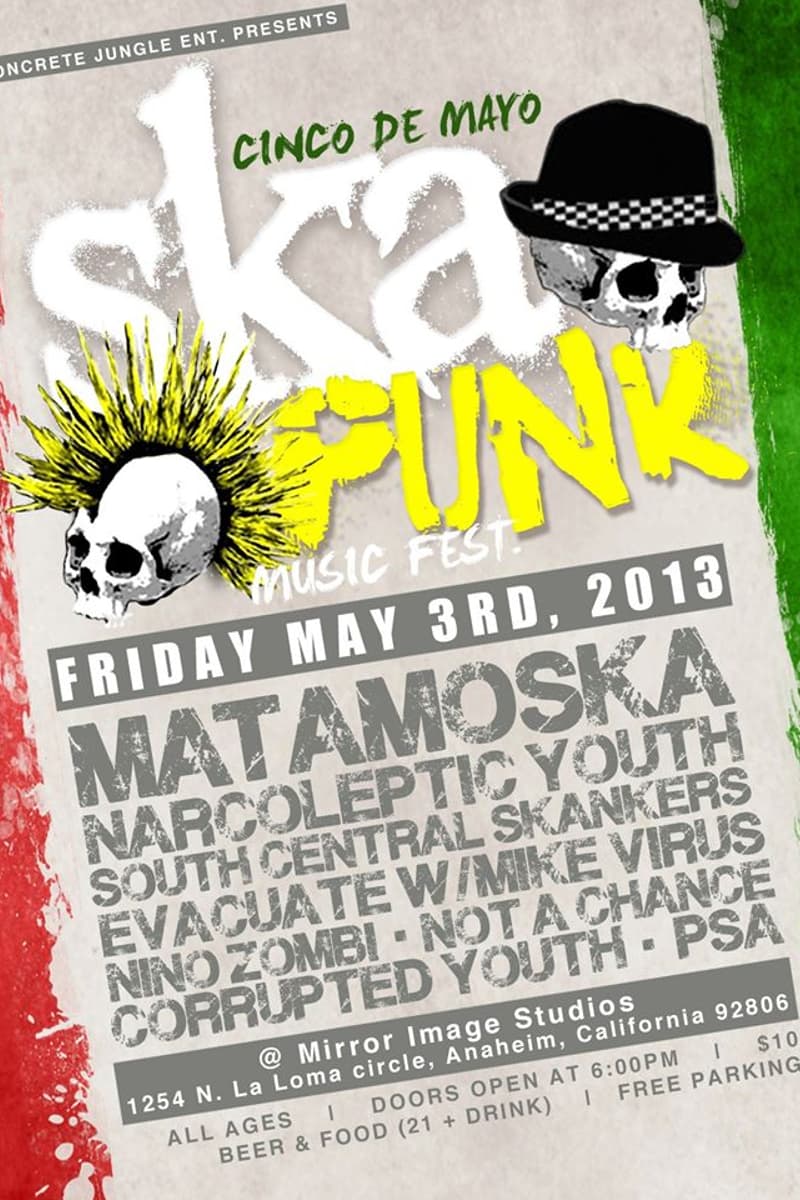 Matamoska, Narcoleptic Youth, Evacuate w/ Mike Virus, PSA, Not A Chance - at Mirror Image Studios - Anaheim, CA - May 3, 2013