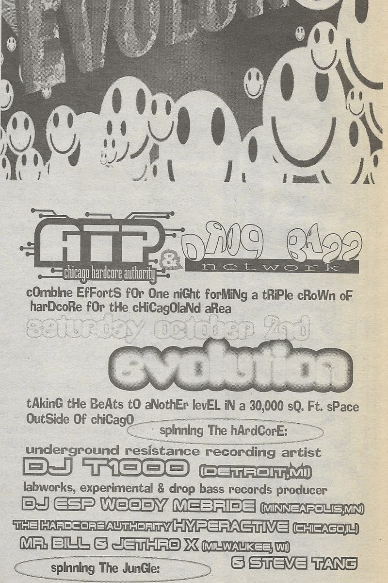 Phantom 45, Jethro X, DJ ESP Woody McBride, Mr. Bill, DJ T1000 - at Evolution - Chicago, IL - Oct 2, 1999