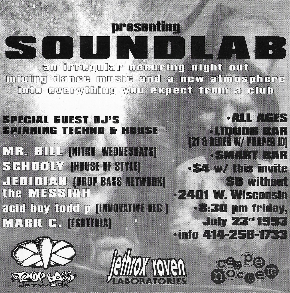 Schooly, Acid Boy Todd P, Jedidiah, Mark C., The Messiah - at Carpe Noctem - Milwaukee, WI - Jul 23, 1993