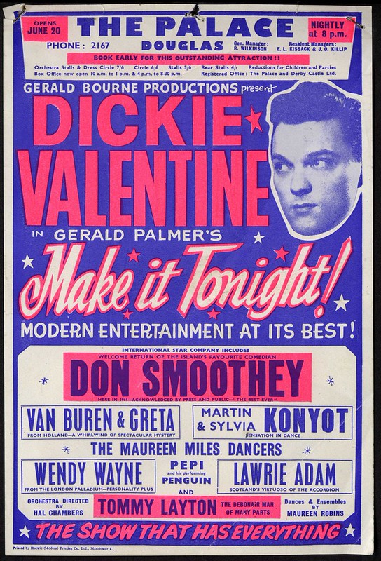 Hal Chambers Orchestra, Dickie Valentine, Van Buren & Greta, Lawrie Adam, Martin & Sylvia Konyot - at The Palace - Douglas, Isle of Man