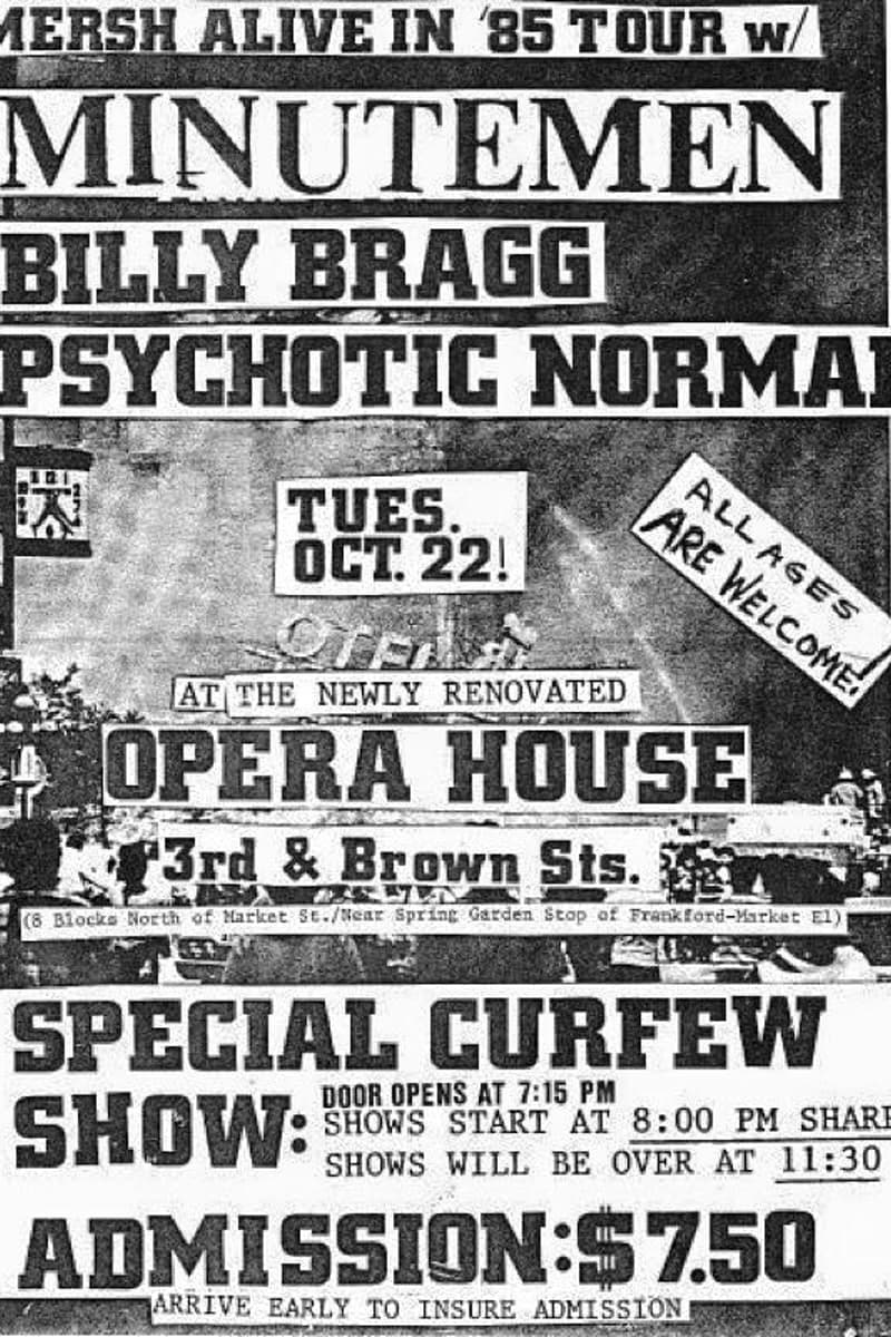 Minutemen, Billy Bragg, Psychotic Norman - at Opera House - Philadelphia, PA - Oct 22, 1985