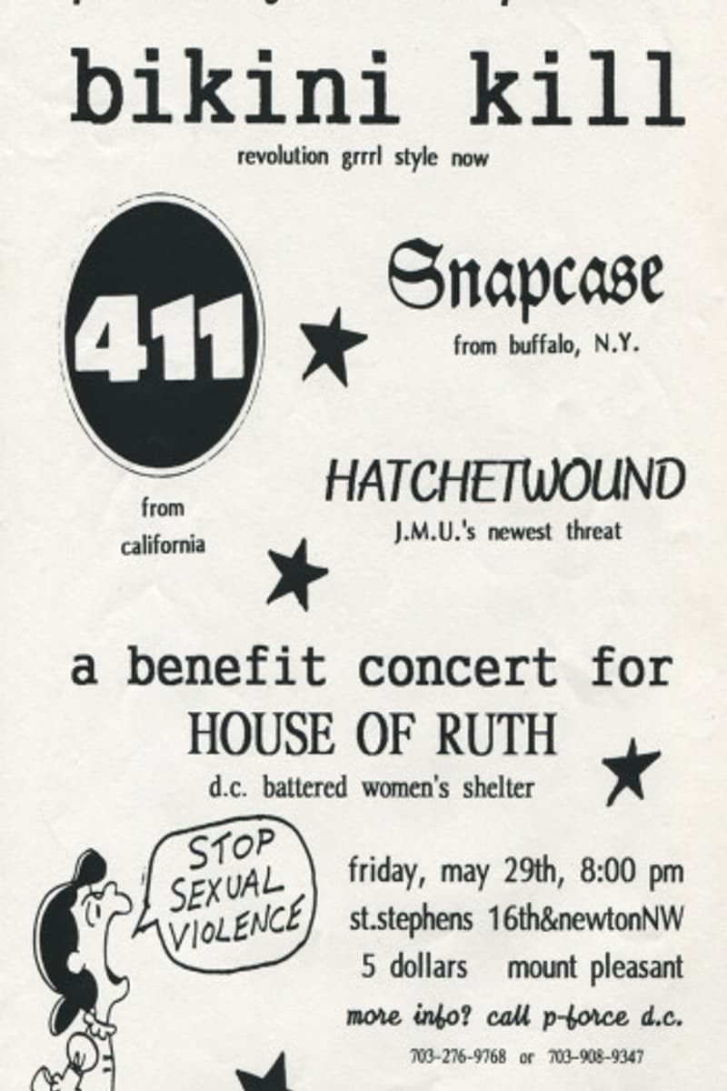 Snapcase, 411, Bikini Kill, Hatchetwound - at St. Stephens - Washington D.C. / Mount Pleasant, DC - May 29, 1992