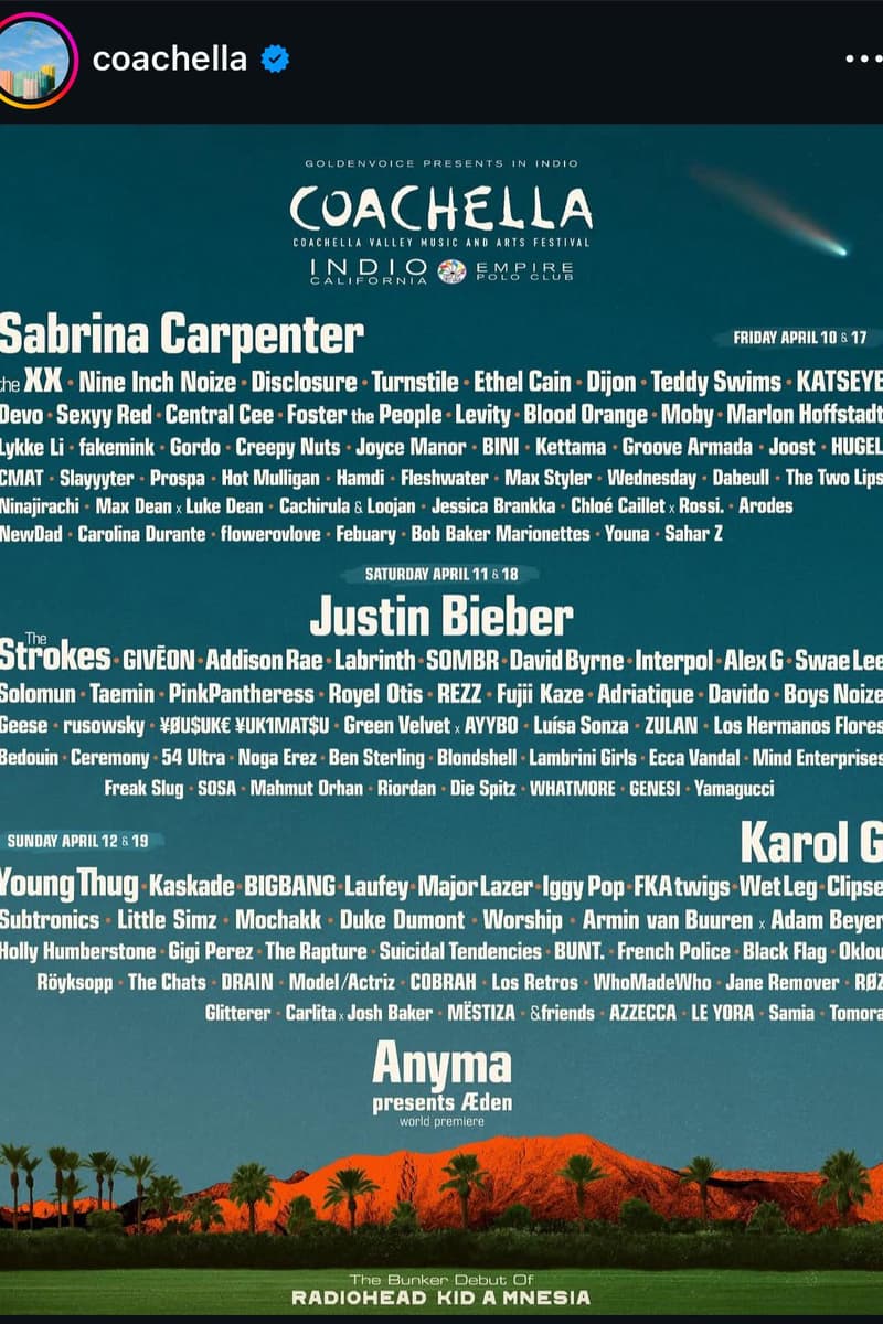 Adriatique, Radiohead Kid A Mnesia, Solomun, LEVITY, CMAT - Indio, CA - Apr 10, 2025