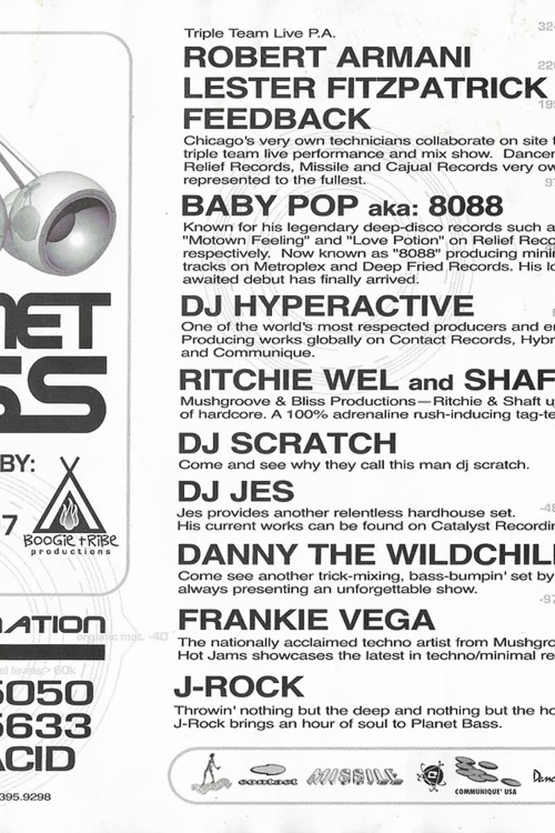 Danny The Wildchild, Frankie Vega, DJ Hyperactive, Lester Fitzpatrick, Feedback - at Planet Bass - Chicago, IL - Aug 22, 1997