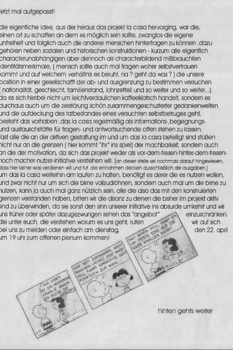 hinten geht's weiter, jetzt mal aufgepasst! - at La Casa - Berlin - Apr 22, 2003