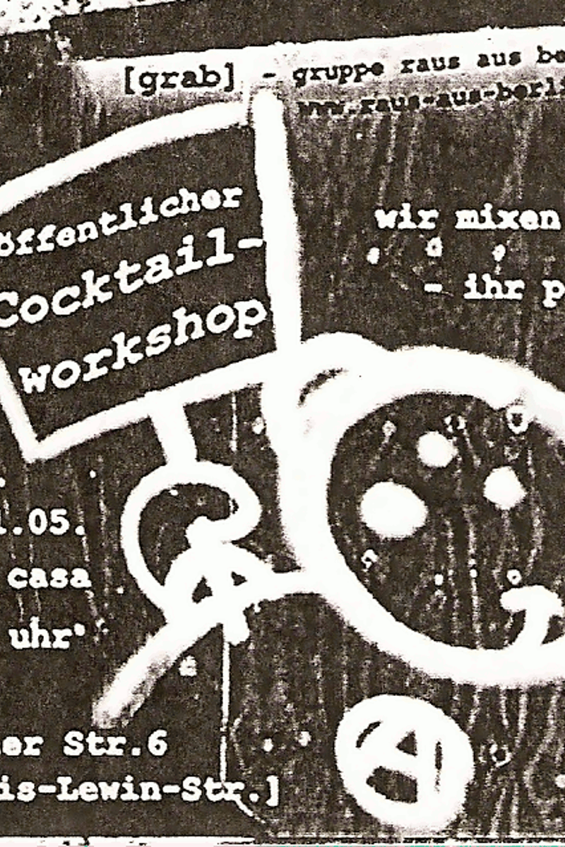 öffentlicher Cocktail-Workshop, wir mixen - ihr probiert, www.raus-aus-berlin.de.vi - at La Casa - Berlin - May 21, 2003