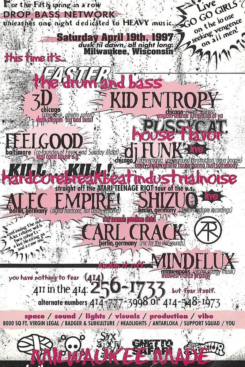 Pussycat, 3D, Alec Empire, Carl Crack, Shizuo - Milwaukee, WI - Apr 19, 1997