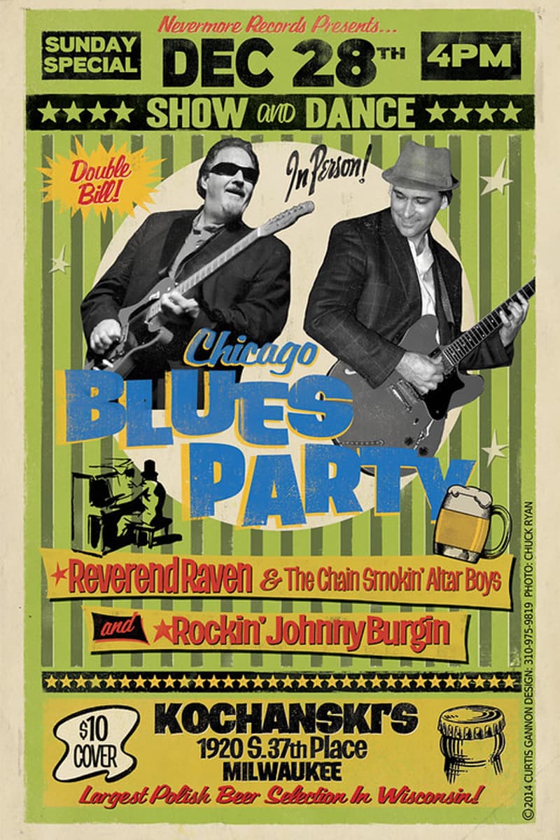 Rockin' Johnny Burgin, Reverend Raven & The Chain Smokin' Altar Boys - at Kochanski's - Milwaukee, WI - Dec 28, 2014