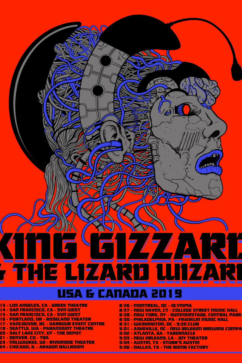 King Gizzard & The Lizard Wizard - at Multiple venues (tour poster) - Multiple cities, Multiple states
