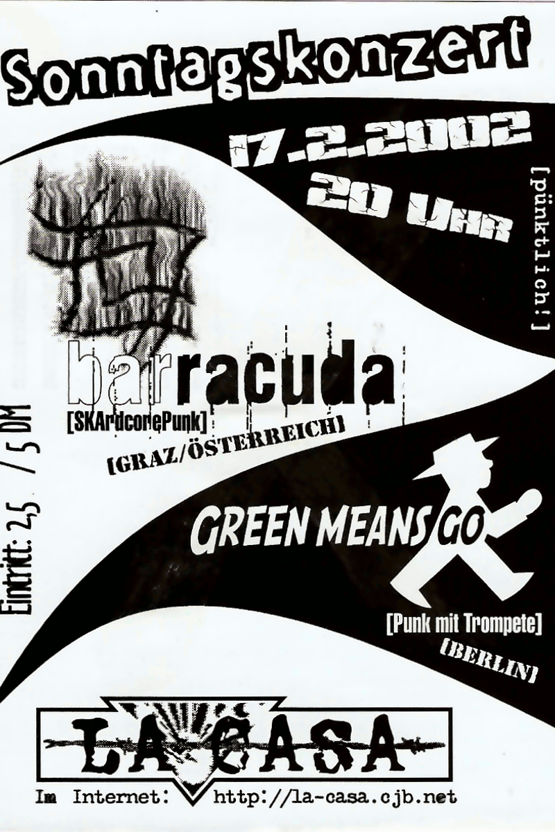 Green Means Go, barracuda, Sonntagskonzert - at La Casa - Berlin - Feb 17, 2002