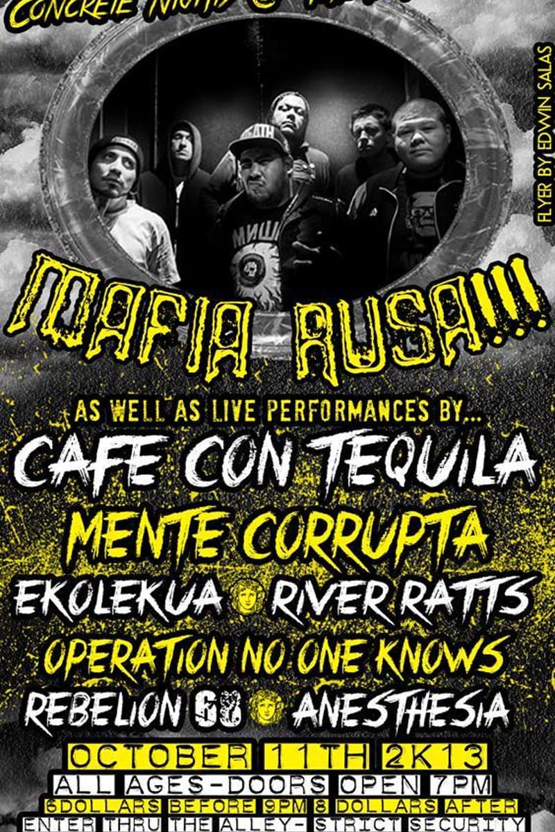 Mente Corrupta, Rebelion 68, Mafia Rusa, Cafe Con Tequila, Operation No One Knows - at The Black Castle - Los Angeles, CA - Oct 11, 2013