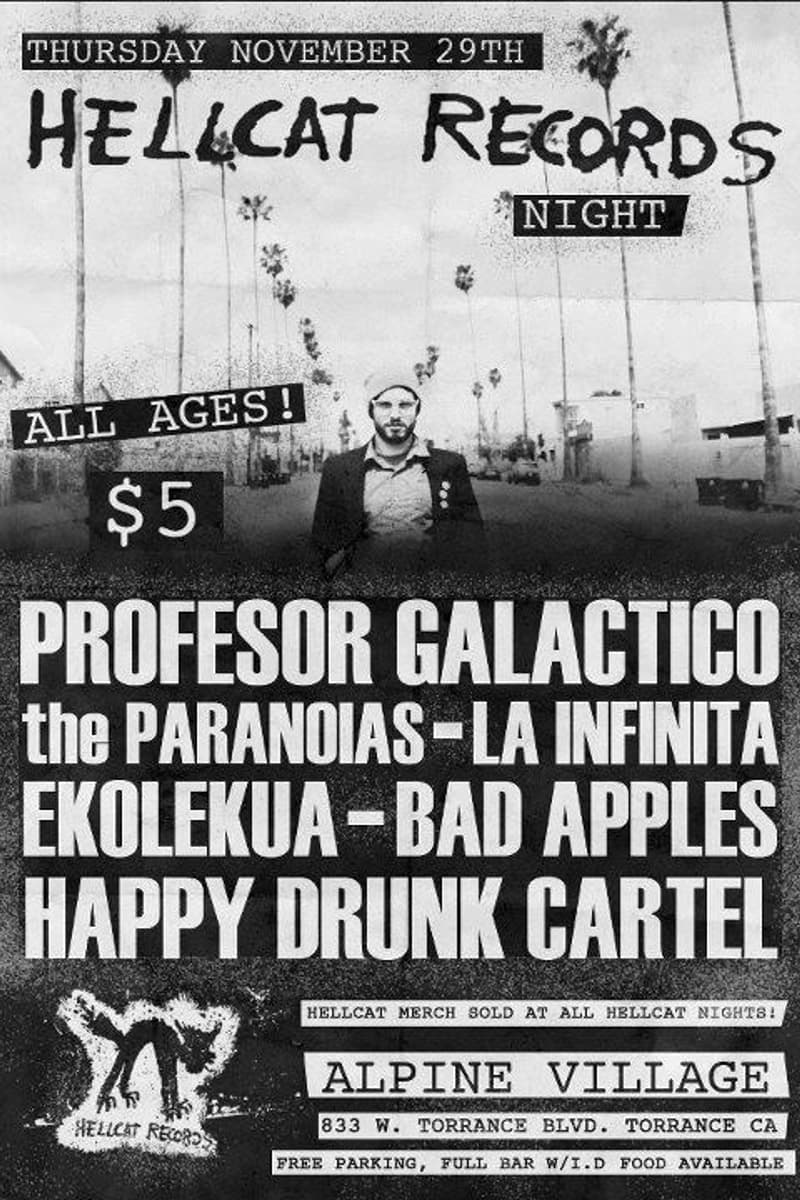 The Paranoias, La Infinita, Bad Apples, Profesor Galactico, Ekolekua - at Alpine Village - Torrance, CA - Nov 29, 2012