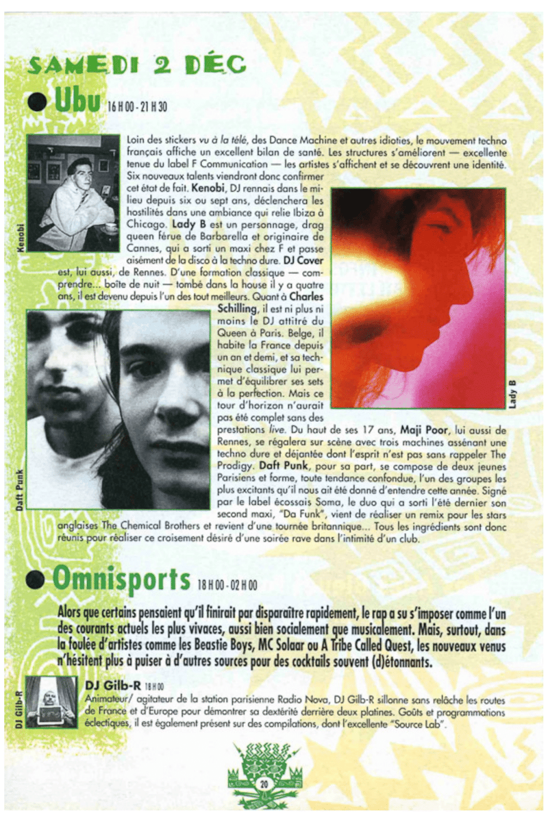 Charles Schilling, DJ Gilb-R, Lady B, Daft Punk, Maji Poor - at Ubu / Omnisports - Paris - Dec 2, 1995