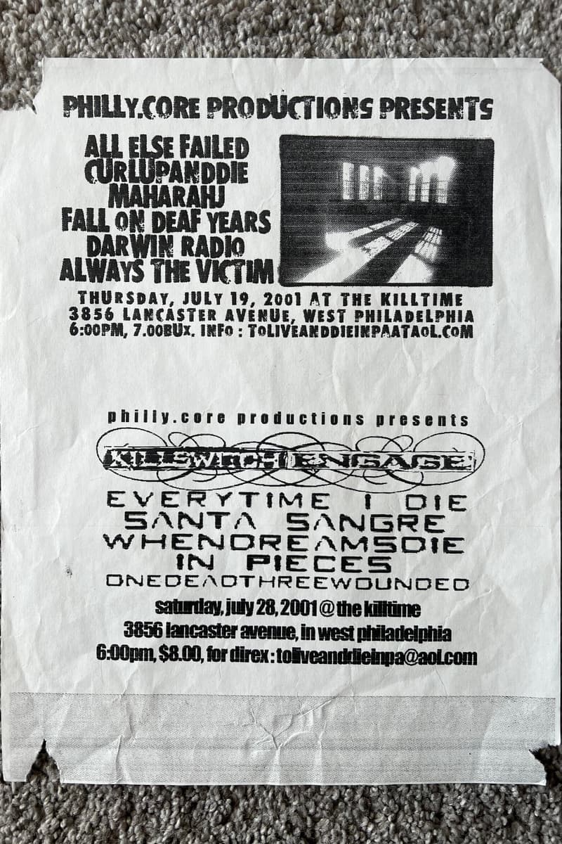 Everytime I Die, In Pieces, Onedeadthreewounded, Santa Sangre, Curlupanddie - at The Killtime - West Philadelphia, PA - Jul 19, 2001