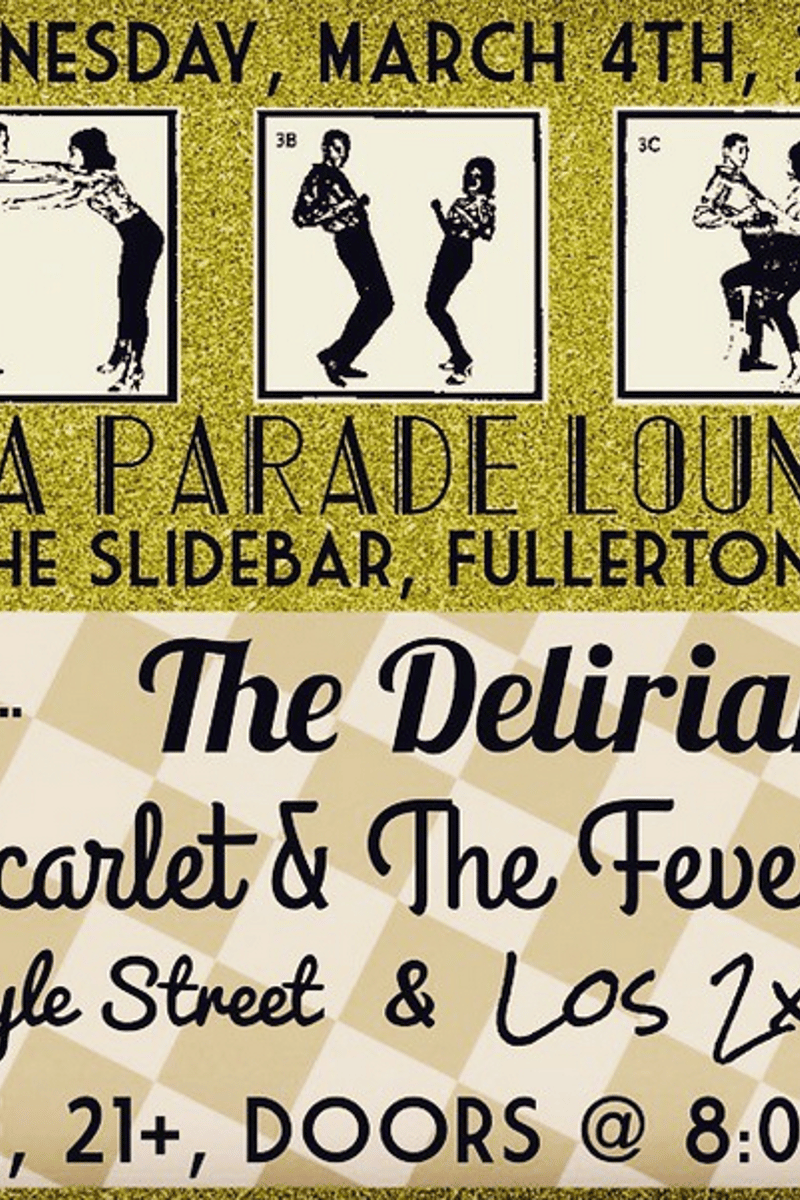 The Delirians, Argyle Street, Scarlet & The Fever, Los 2x4's - at The Slidebar - Fullerton, CA - Mar 4, 2015