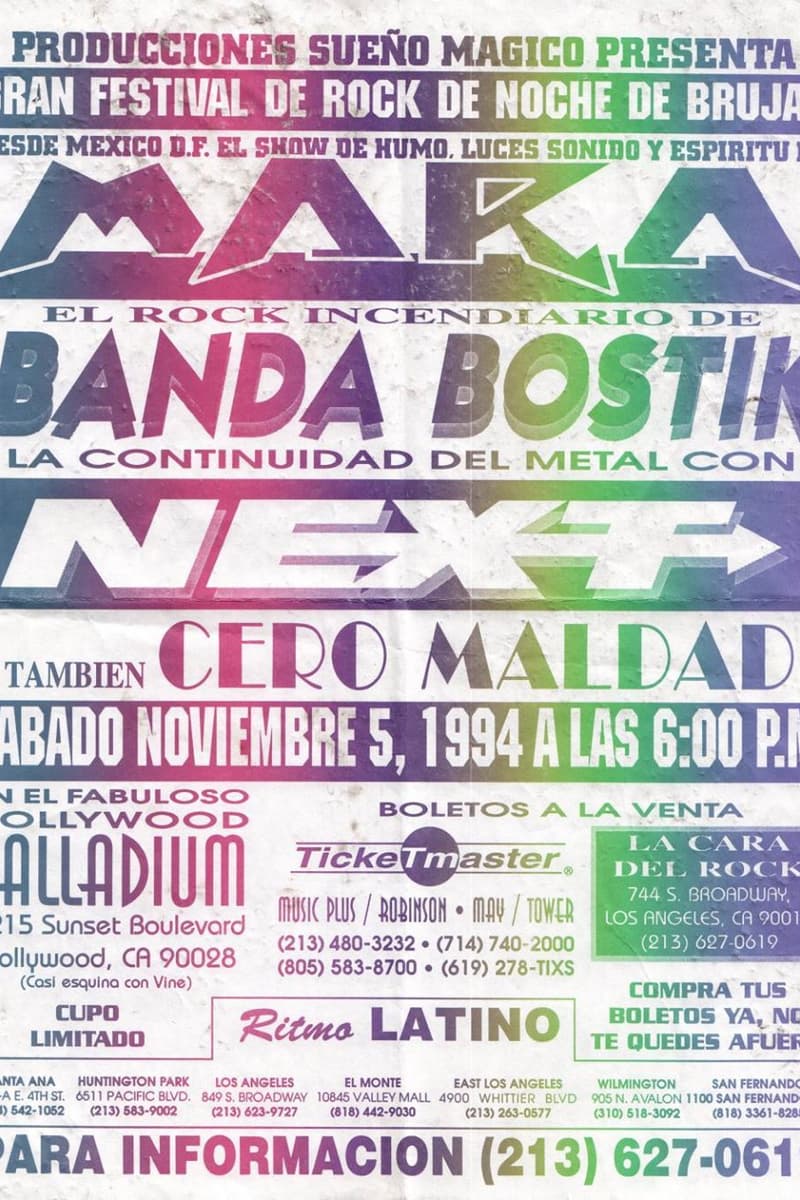 Cero Maldad, Nexa, Banda Bostik, Mara - at Hollywood Palladium - Hollywood / Los Angeles, CA - Nov 5, 1994