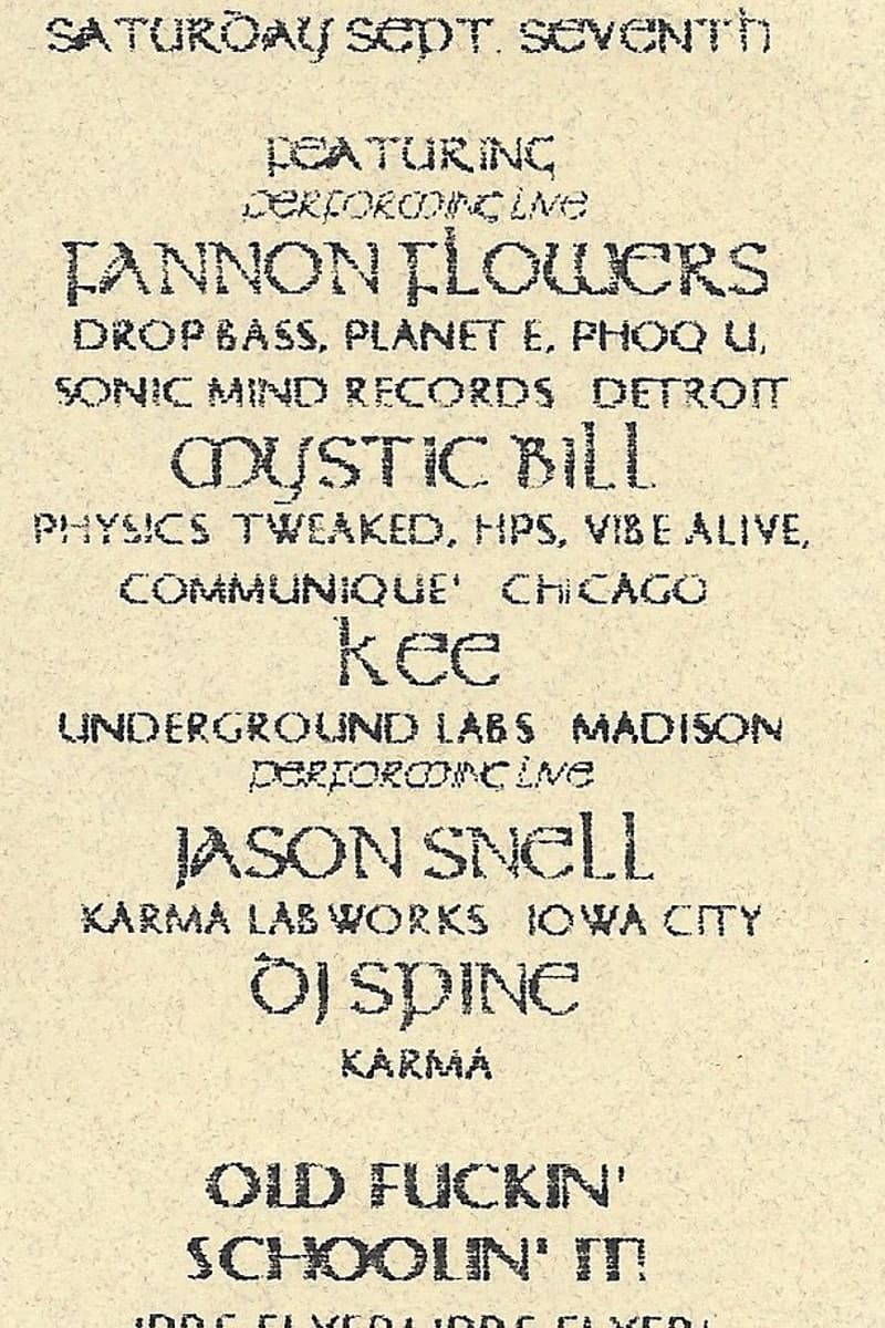 DJ Spine, Jason Snell, Kee, Fannon Flowers, Mystic Bill