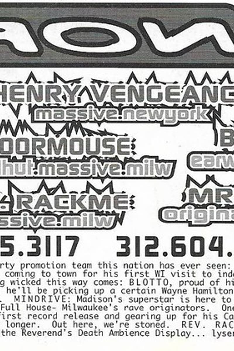 Decypher, Blotto, DJ Brain, DoorMouse, DJ Sun - at North - Milwaukee, WI - Jul 5, 1997