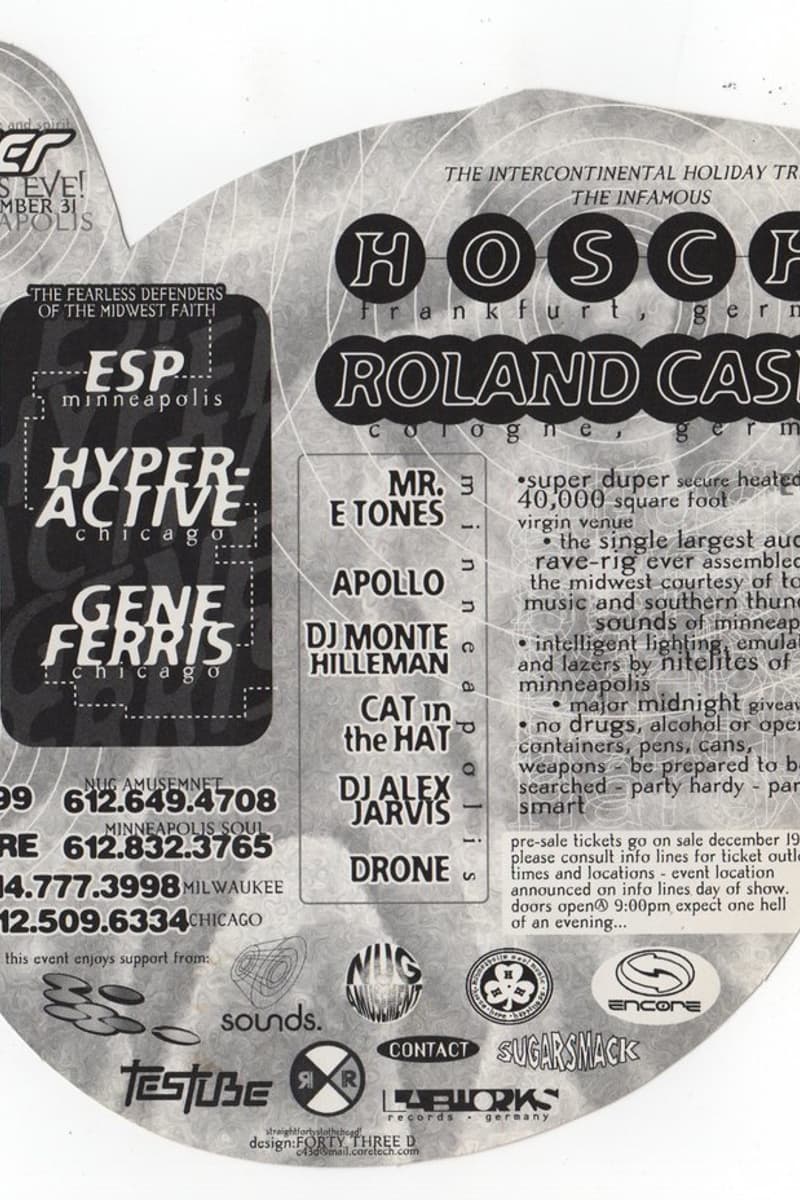 Hoschi, Gene Ferris, ESP, Mr. E Tones, DJ Monte Hilleman - at Closer - Minneapolis, MN - Dec 31, 1995