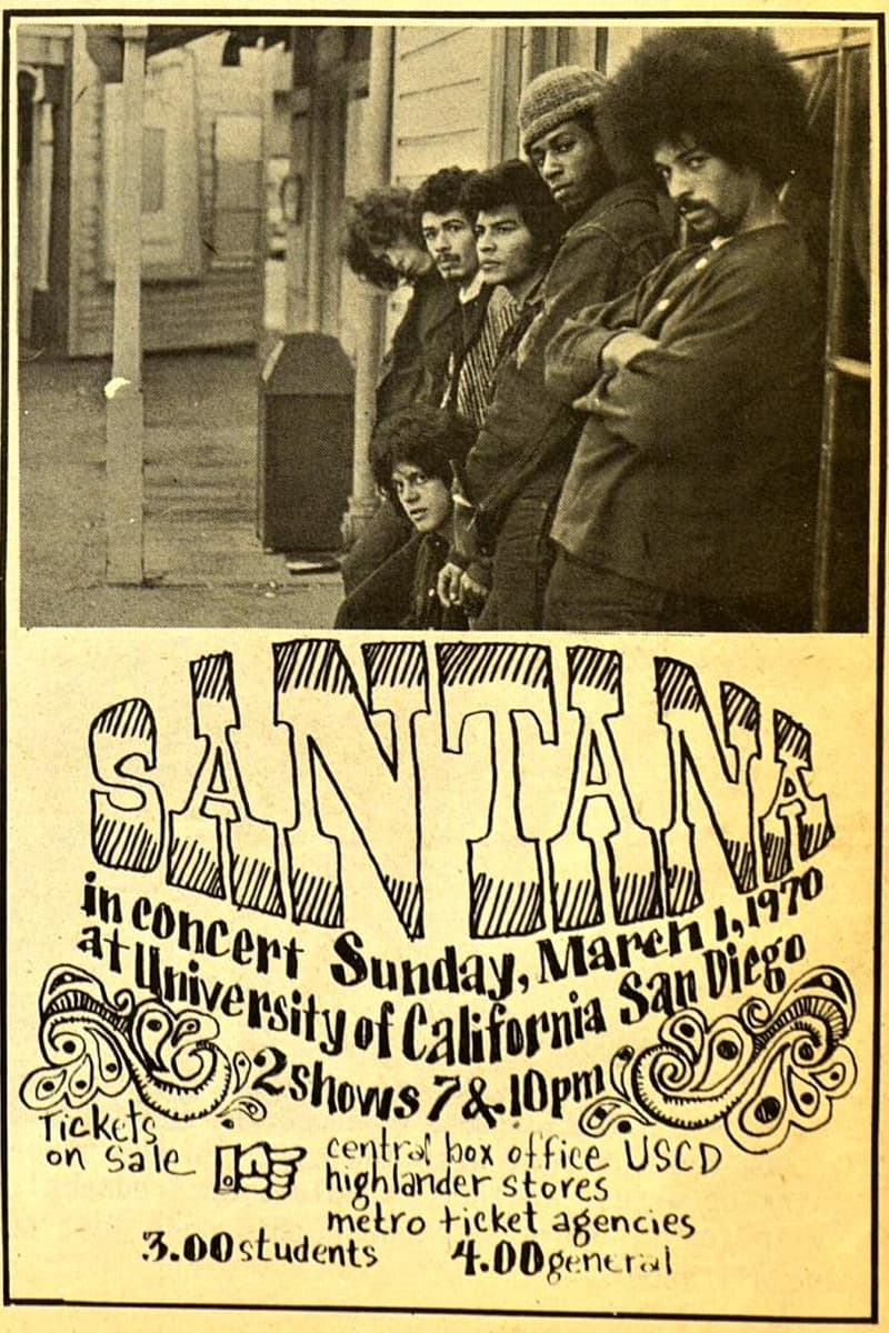 Santana - at University of California San Diego - San Diego, CA - Mar 1, 1970