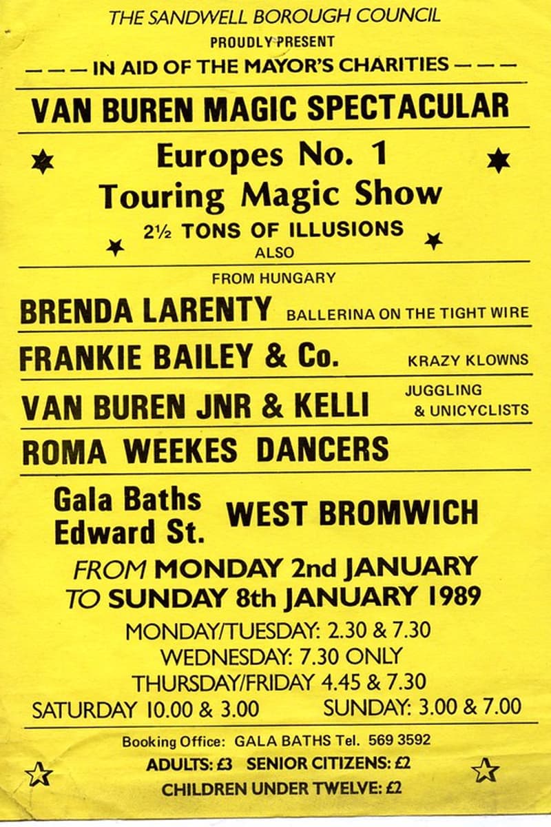 Frankie Bailey & Co., Roma Weekes Dancers, Brenda Larenty, Van Buren Jnr & Kelli - at Gala Baths - West Bromwich - Jan 2, 1989