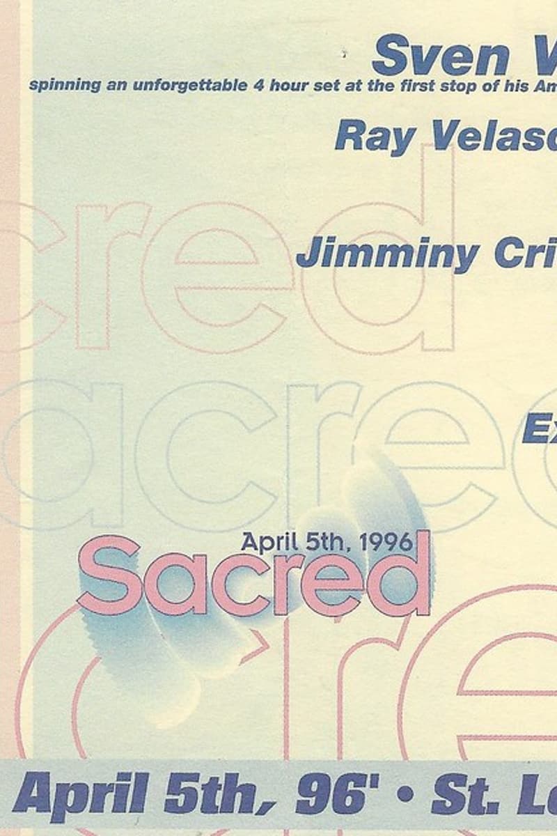 Jimminy Cricket, Sven Väth, Noah, Ray Velasquez, Nitro - at Sacred - St. Louis, MO - Apr 5, 1996
