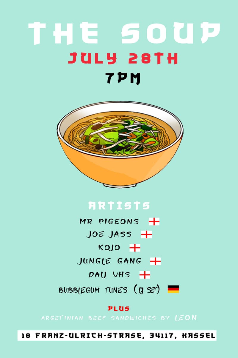 Joe Jass, Dau VHS, Mr Pigeons, Jungle Gang, Bubblegum Tunes - at The Soup - Kassel - Jul 28, 2024