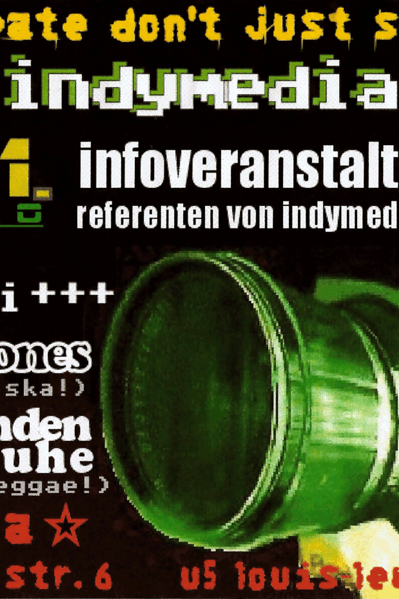 participate don't just spectate!, konzi: knattertones, infoveranstaltung mit referenten von indymedia deutschland, Knattertones, indymedia-soli - at La Casa - Berlin - Nov 10, 2001