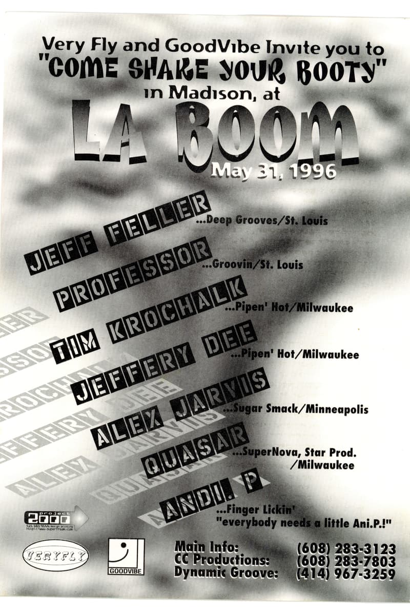 Quasar, Tim Krochalk, Jeffery Dee, Jeff Feller, Andi P - at La Boom - Madison, WI - May 31, 1996