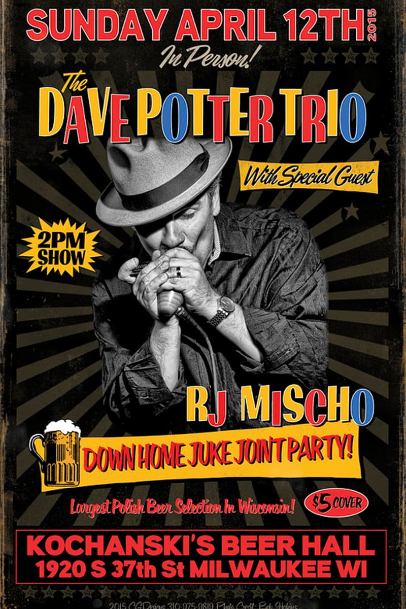 The Dave Potter Trio, RJ Mischo - at Kochanski's Beer Hall - Milwaukee, WI - Apr 12, 2015