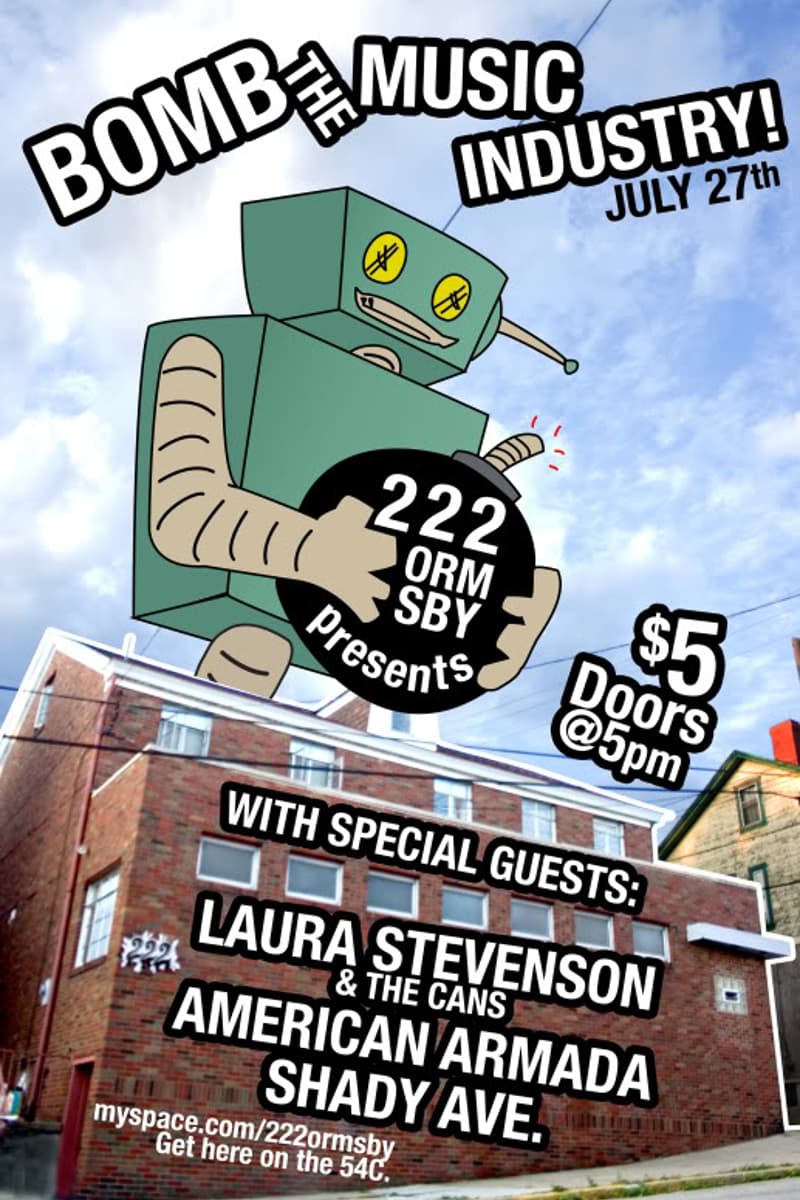 Shady Ave., American Armada, Bomb the Music Industry!, Laura Stevenson & The Cans - at 222 Ormsby - Pittsburgh, PA