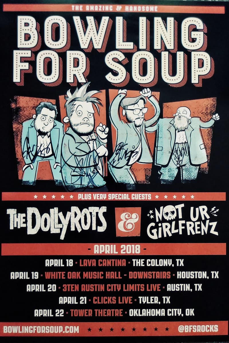 Bowling For Soup, The Dollyrots, Not Ur Girlfrenz - at Multiple venues (tour poster) - Multiple cities (tour poster), TX / OK