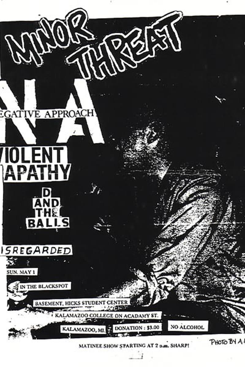 D and the Balls, Violent Apathy, Disregarded, Negative Approach, Minor Threat - at The Blackspot (Basement, Hicks Student Center, Kalamazoo College) - Kalamazoo, MI