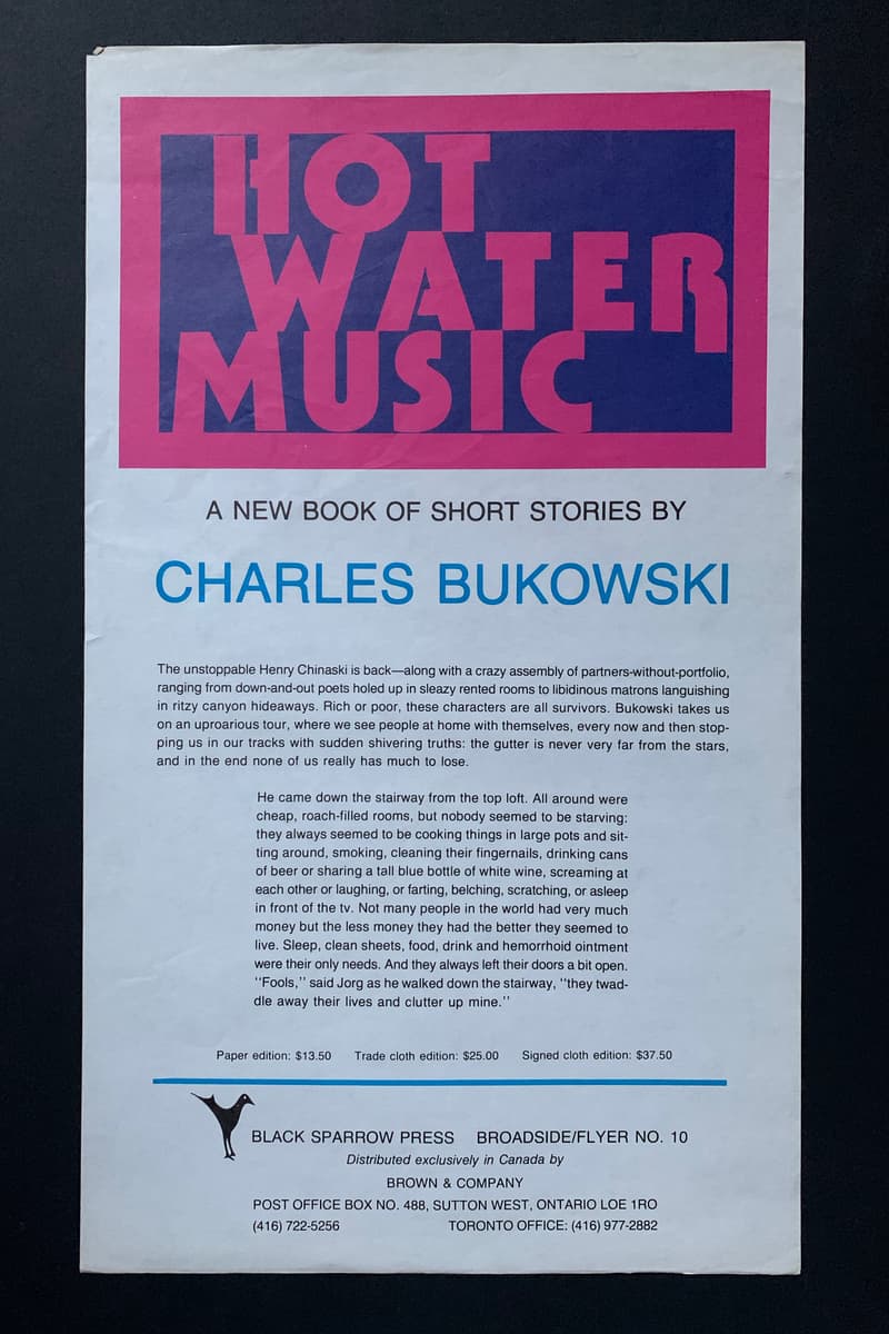 Charles Bukowski - Sutton West, Ontario