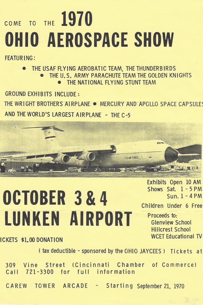 The Thunderbirds (USAF Flying Aerobatic Team), The Golden Knights (U.S. Army Parachute Team), The National Flying Stunt Team - at Lunken Airport - Cincinnati, OH - Oct 3, 1970