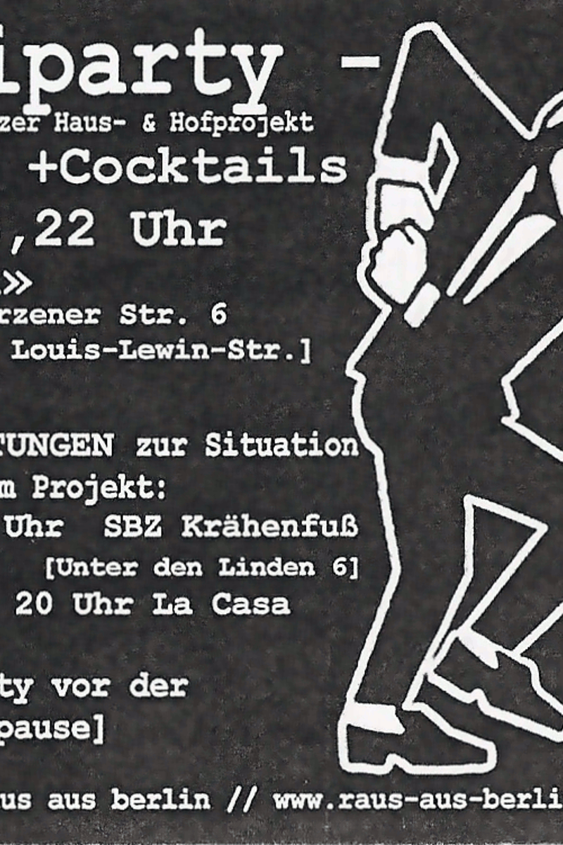 Soliparty für ein Görlitzer Haus- & Hofprojekt + Cocktails - at La Casa - Berlin - Jun 28, 2003