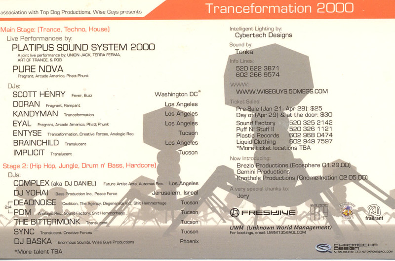 Terra Ferma, DJ Yohai, Art of Trance, Entyse, Deadnoise - Apr 29, 2000
