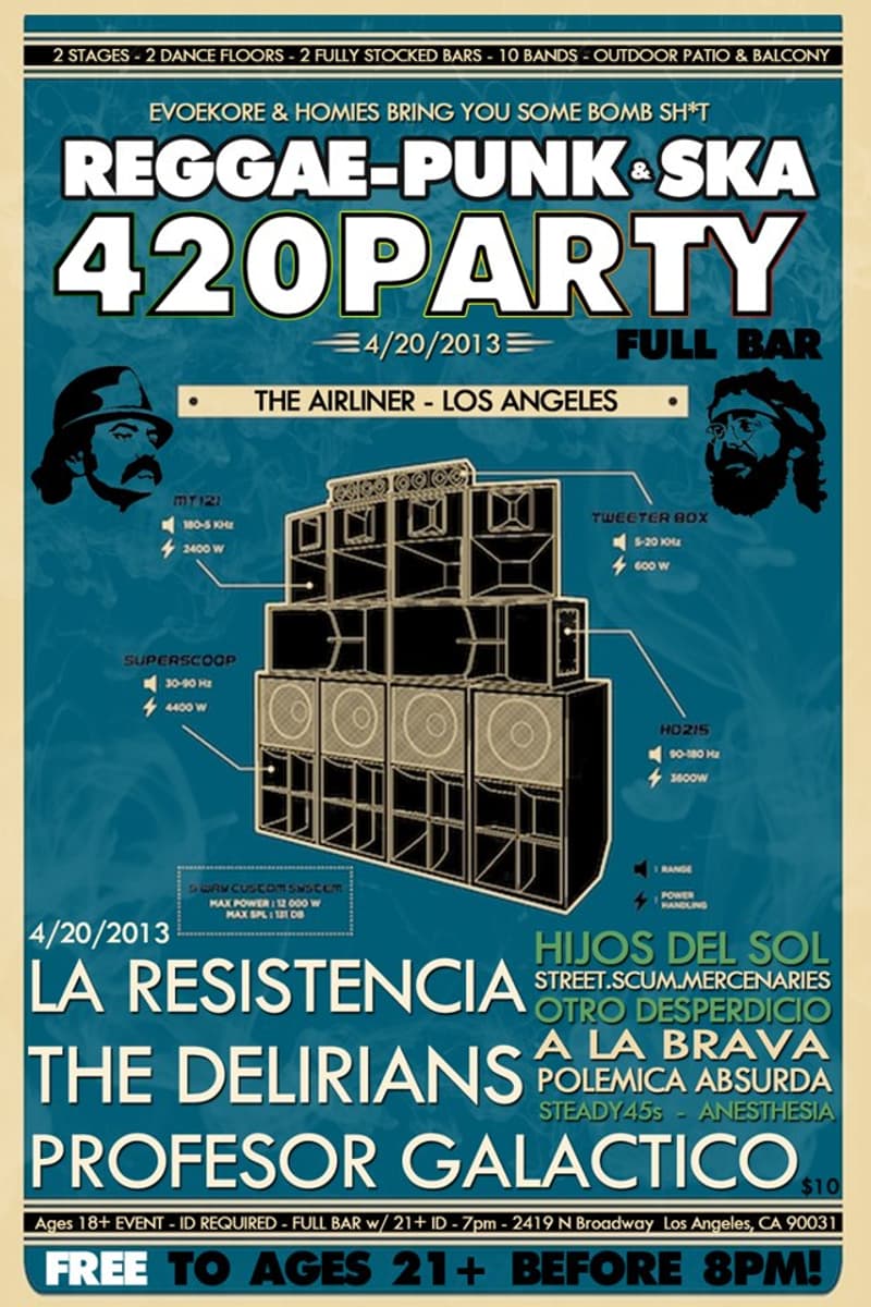 Otro Desperdicio, Steady45s, The Delirians, Polemica Absurda, La Resistencia - at The Airliner - Los Angeles, CA - Apr 20, 2013