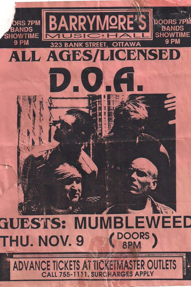 D.O.A., Mumbleweed - at Barrymore's Music Hall - Ottawa