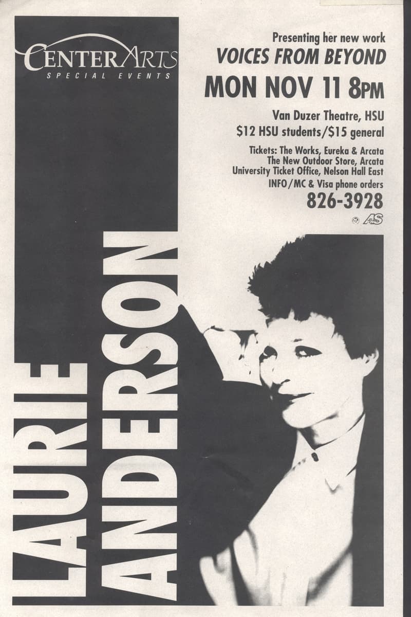 Laurie Anderson - at Van Duzer Theatre, HSU - Arcata, CA - Nov 11, 1991