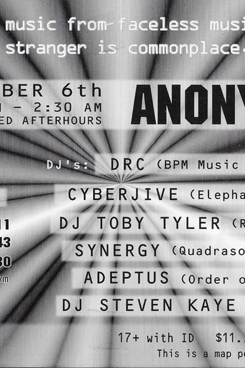 DJ Steven Kaye, Cyberjive, Synergy, DJ Toby Tyler, DRC - Milwaukee, WI - Oct 6, 2000