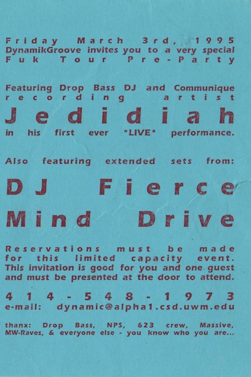 DJ Fierce, Jedidiah, Mind Drive - Milwaukee, WI - Mar 3, 1995