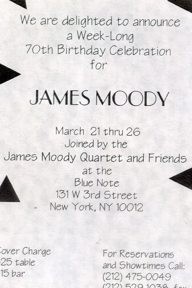 James Moody Quartet, James Moody Quartet and Friends, James Moody - at Blue Note - New York, NY