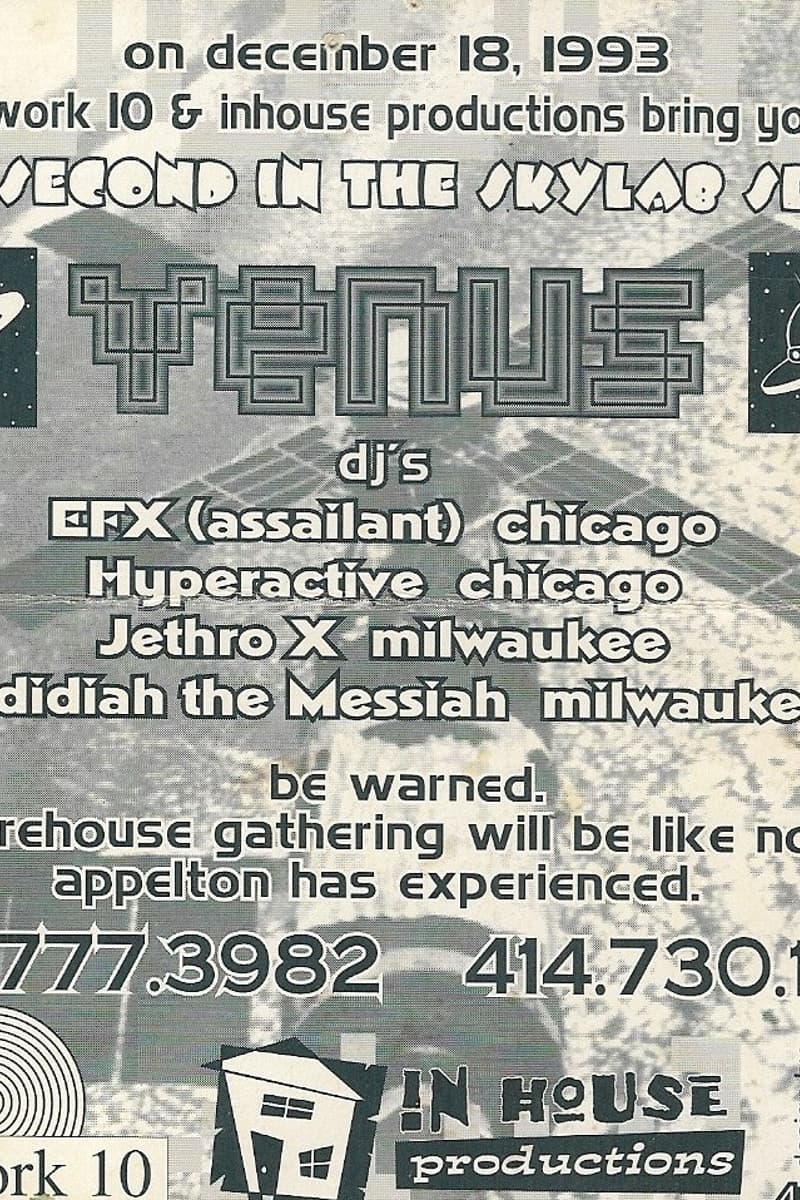 Jedidiah the Messiah, Jethro X, Hyperactive, EFX (Assailant) - at Venus - Appleton, WI - Dec 18, 1993