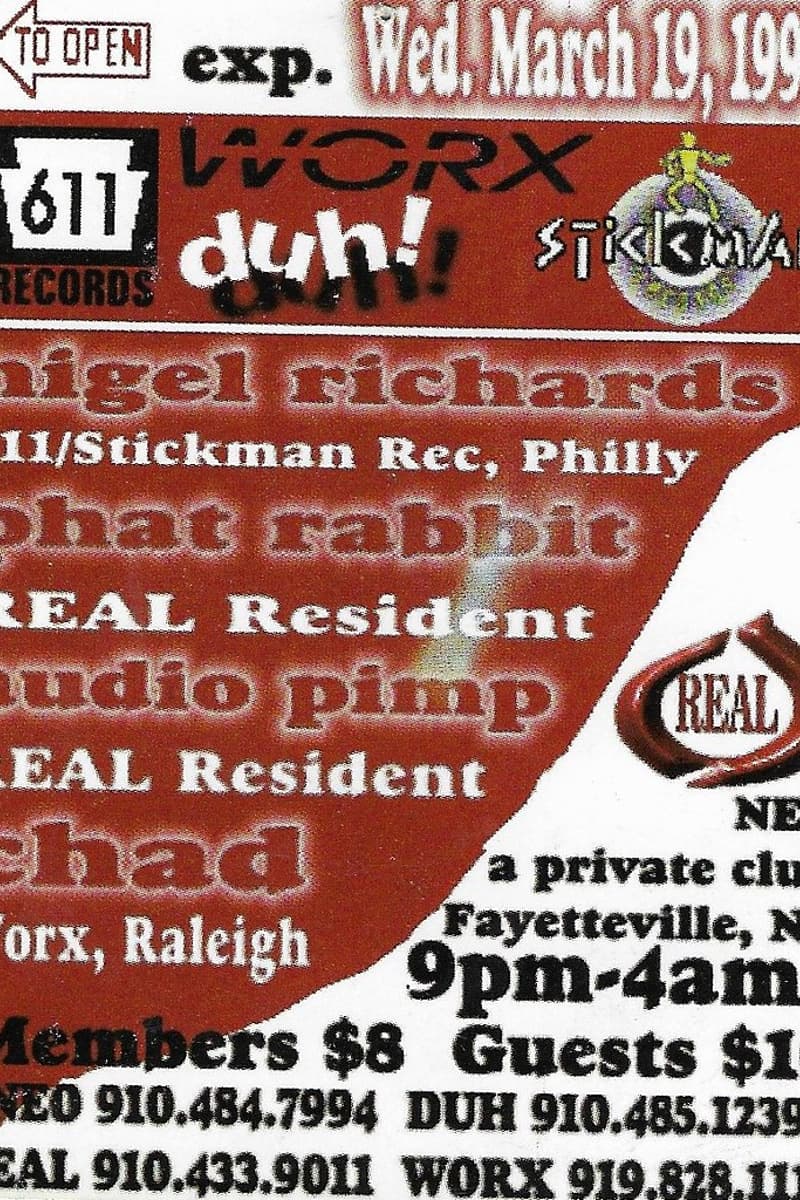 Nigel Richards, Chad, Phat Rabbit, Audio Pimp - at NEO - Fayetteville, NC - Mar 19, 1997