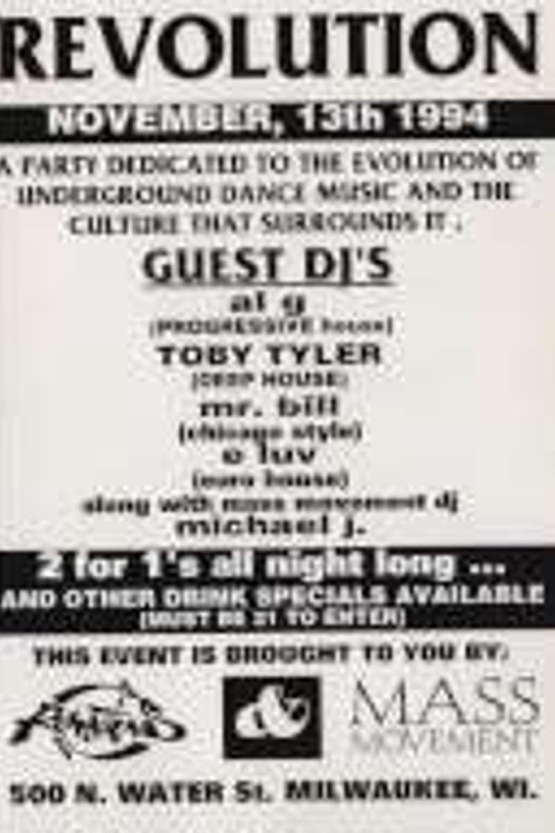 DEEP HOUSE, CHICAGO STYLE, rim kill, Toby Tyler - at Yalss - Milwaukee, WI - Nov 13, 1994