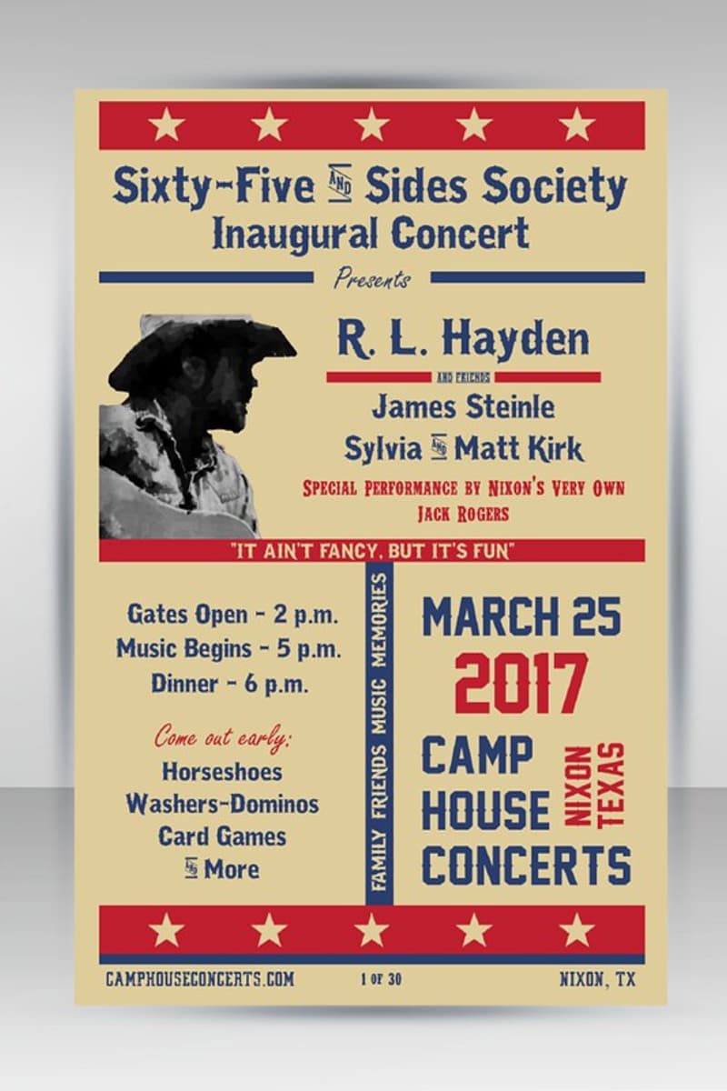 James Steinle, Jack Rogers, Sylvia & Matt Kirk, R. L. Hayden - at Camp House Concerts - Nixon, TX - Mar 25, 2017