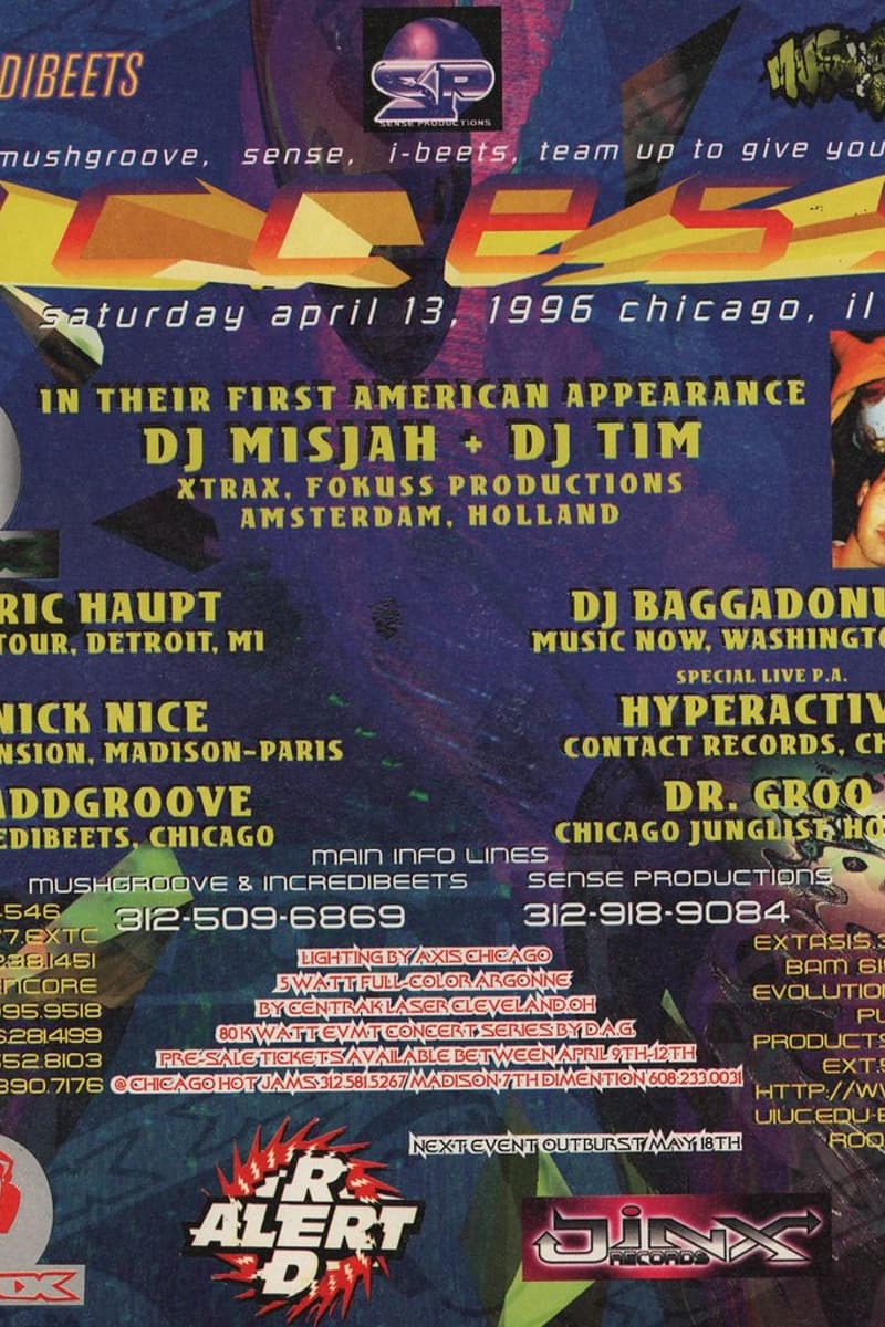 Nick Nice, DJ Tim, DJ Misjah, Dr. Groo, DJ Baggadonuts - at Chicago Hot Jams - Chicago, IL - Apr 13, 1996