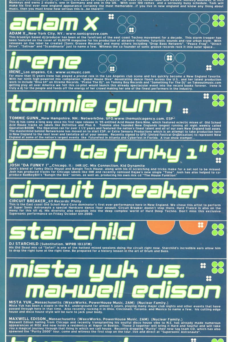 Adam X, Irene, Circuit Breaker, Maxwell Edison, Mista Yuk - at Super Sonic Astronauts - Oct 6, 2000